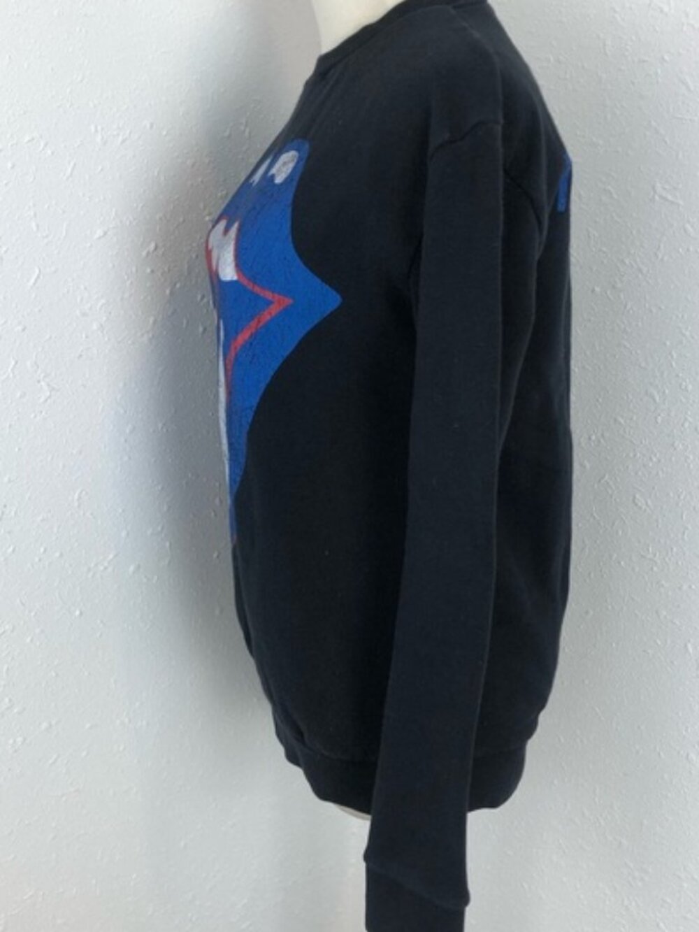 ZARA + The Rolling Stones Black Graphic Pullover Sweatshirt Blue Red Tongue L - Picture 6 of 15